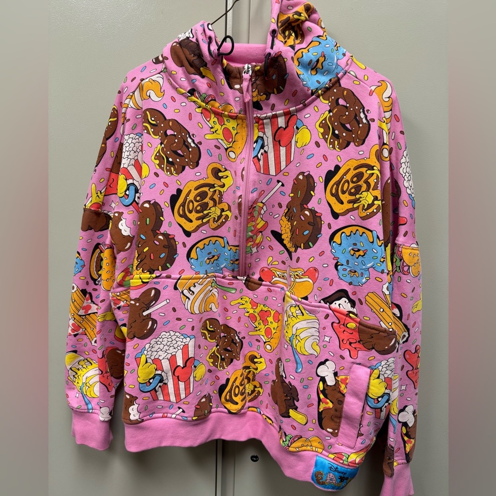2024 WDW Disney Eats pullover 1/4 zip pink hoodie